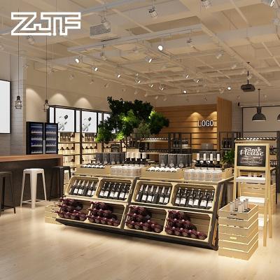 China Customizable 3D Customer Single Sided Case Tier Wooden Cabinet Wine Shelves Liquor Wine Bottle Product Commercial Goods The 2 Showcase Rack for sale