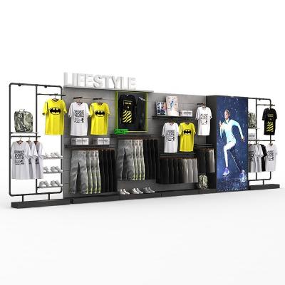 China Eco-friendly Multi-Function Custom Made Clothing Store Merchandise Clothing Shoes Rack Retail Rack Display for sale