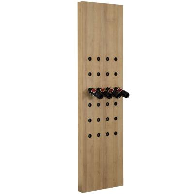 China Single Sided Customizable Wooden Liquor Wine Shop Store Interior Design Wall Mounted Wine Display Stand for sale