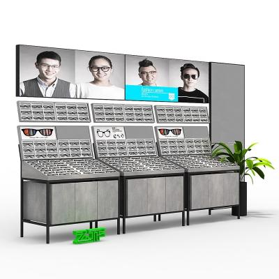 China Eco-friendly wholesale optical glass display racks product display stand wooden sunglasses showcases cabinet for store for sale