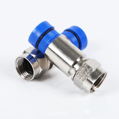 China Waterproof RF Coaxial Cable Rg59 Rg6 F Male Connector F Plug Compression Rg6 F Male Connector for sale