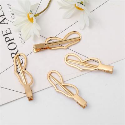 China Fashion 7CM Gold Platypus Almond Clip Platypus Metal Hair Accessories DIY Heart Korean Women Wholesale for sale