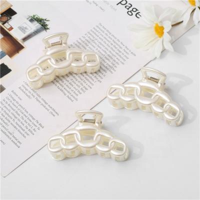 China White plastic type hair claw chain wholesale korean fashion version temperament lady claw clip hair accessories factory direct sales for sale