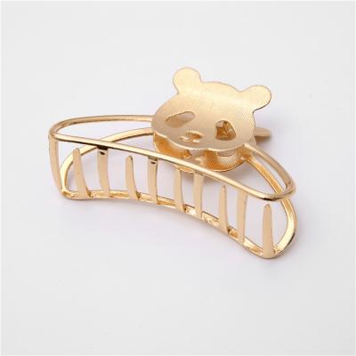 China Hair Accessories Europe and the United States fashion blonde hair grip 8 cm simple panda shape lady alloy hair clip wholesale for sale