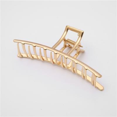 China Wholesale-Gold Word Alloy Hair Clip Shark Hair Clip Simple Fashion Face Women Hair Accessories 12cm Big One for sale