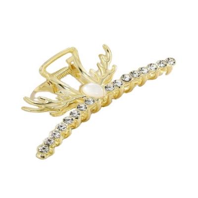 China Korean Opal Metal Shark Rhinestone Hair Accessories Fashion Hair Accessories Antler Shaped Version Ladies Hairpin Coil Hair Claw Clip Wholesale for sale