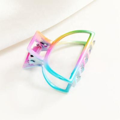 China Hair Accessories Shape Metal Hair Accessories Kids Color Grab Clip Back Small Semicircle Hair Clip Shark Head Clip for sale