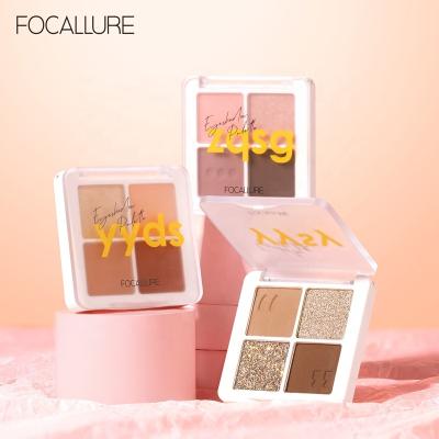 China Focallure FA177 Waterproof Eyeshadow Palette Glitter Matte Sparkle 4 Color Palette for sale