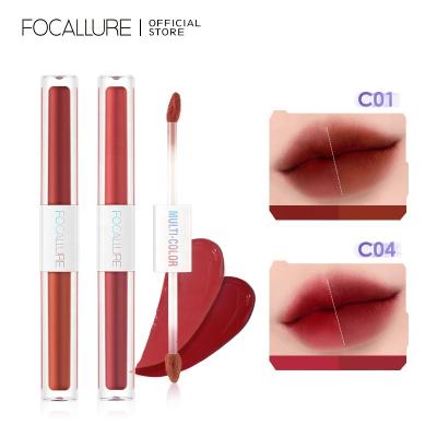 China FOCALLURE Waterproof FA327 2 Non-sticky in 1 matte lipstick and lip gloss velvet lip gloss for sale