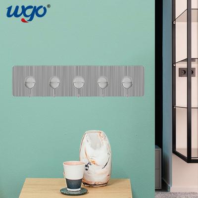 China Modern Self Adhesive 5 Wall Hangs 180 Degree Rotating Hanger Free-nail With Sticker For Bathroom Kitchen for sale