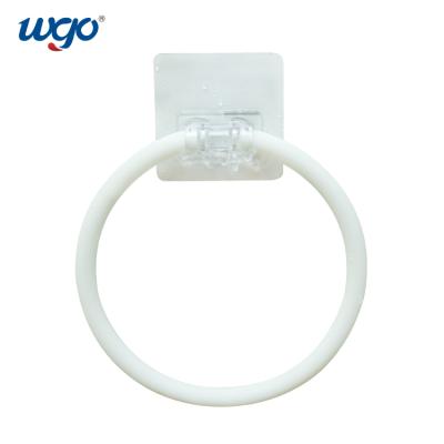 China Wall Mounted Hand Towel Heater Kitchen Bathroom Accessory Plastic Ring Holder Self Adhesive Nail free for sale