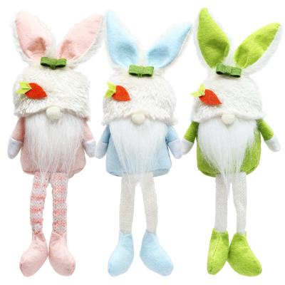 China New Plush Easter Decorations Carrot Rabbit Gnome Old Man Doll Ornament Plush Toys for sale