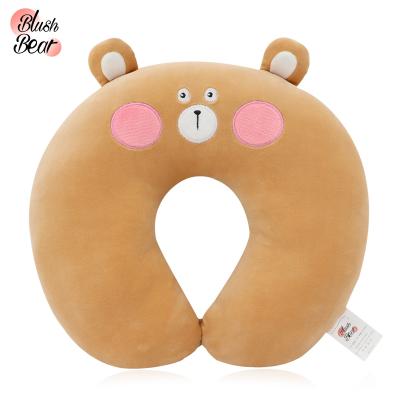 China Multifunctional Blush Bear Bear Stuffed Plush U Shape Pillow Car Ride Neck Pillow For Head Sleep for sale