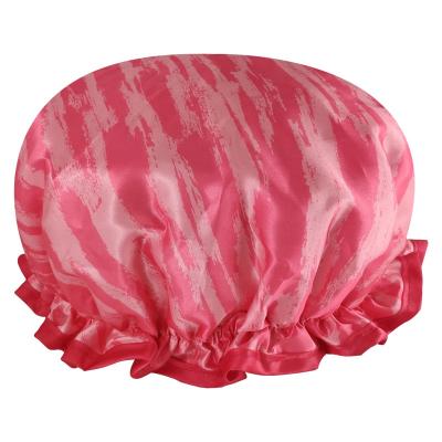 China Factorydirect Sustainable Double Layer Christmas High Quality Customizable Elastic Shower Cap Low MOQ Big Enough Shower Caps for sale