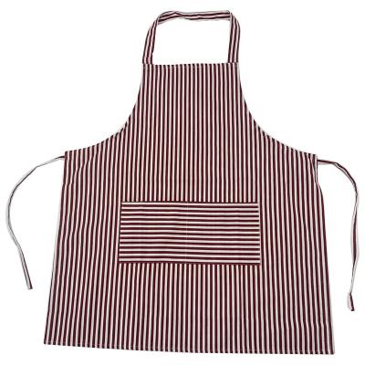 China Beverage / Food Factory Cotton Linen Apron Direct Adjustable Stripe Apron for sale