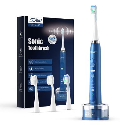 China 2 minute timer; SEAGO SG982 Memory 3 Intensities 3 Mode Sonic Electric Oral Toothbrush Custom Private Label Cordless Filling for sale