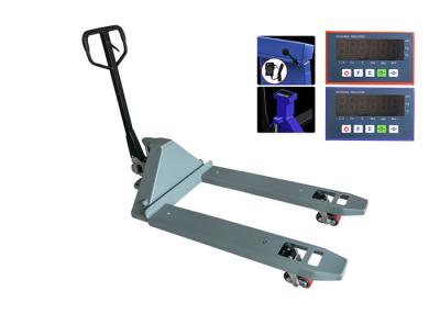 China Dikte 4Mm 6Mm Elektrische Vorkheftruckpallet Jack With Weight Scale van de Koolstofstaalplaat Te koop