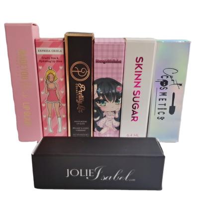 China Recyclable Hot Sale 3D Laser Lip Gloss UV Holographic Gift Boxes , Hot Silver Gold Foil Stamp Lip Gloss Boxes Packaging for sale