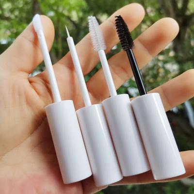 China Fashionable Custom Logo White Empty Mascara Wand Packaging Tubes With Brush, Clear Eyelash Vial Case Serum Container 10ml Cream Mascara for sale