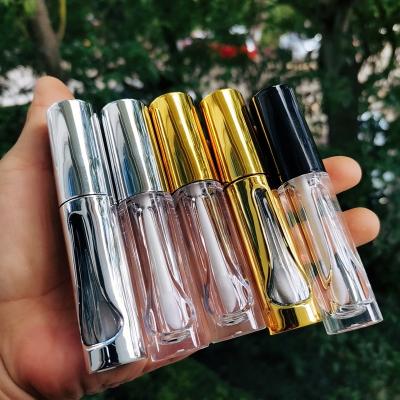 China Luxury Gold 3ml private label /Eye shadow tube lip gloss silver metallic tube lip gloss clear gold 3ml lip gloss container with wand for sale