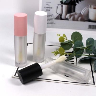 China New Arrival Lip Gloss Tube New Arrival Frosted Bottle Lip Gloss Tube Pink Lid Large Frosted Bottle Lip Gloss Tube Applicator With Private Label for sale