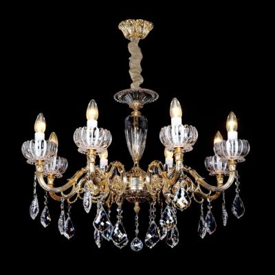 China Crystal Fancy Luxury Gold Bronze Copper Lights Chandeliers Aisilan Modern Nordic Indoor Lighting Pendant for sale