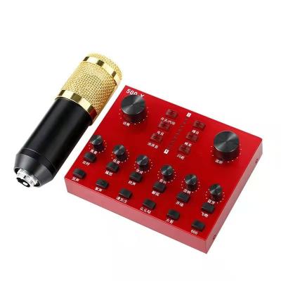 China Professional Live USB Sound Card Music Mixers V8 Card and Microphone Broadcast Equipment OTG Function for Computer Smartphone for sale