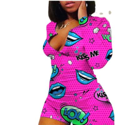 China Wholesale QUICK DRY Onesie Ladies Romper Overalls Custom Printing Onesie Adult Sleepwear for sale