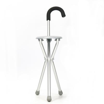 China Easily Folding Walking Cane With Chair Handle Convenient Medical Crutch for sale