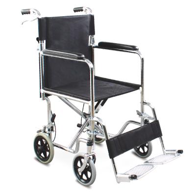 China Flip Up Folding Steel Wheelchair , Wellness Plus Foldable Wheelchair With United Brake for sale