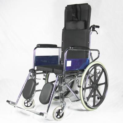 China Multi-configuration High Back Folding Reclining Wheelchair With Commode and U-shape Seat for sale