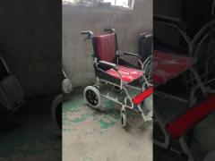 Compact Lightweight Aluminum Manual Wheelchair With Solid Rear Wheel