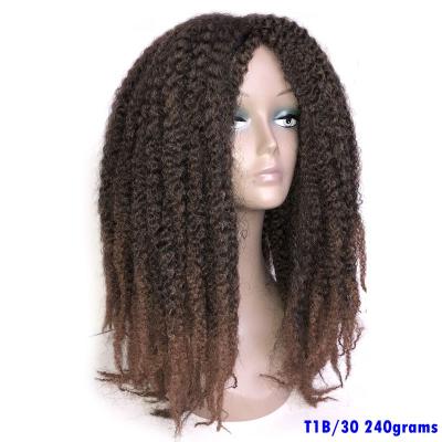 China Free Sample Marley Braid Synthetic Marley Braid Hair Wig, Cheap Price Machine Made Afro Wig For Black Women for sale