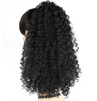 China Wholesale Cheap African Curly Drawstring Ponytail Extensions, Afro Puff Curly Synthetic Drawstring Ponytail Ponytail For Black Woman for sale