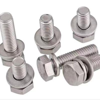 China M3 M4 M5 M6 #8#10#12#14 Long Life Carbon Aluminum Stainless Steel SS Assembly Screw Bolt Steel Copper With Flat Washer And Spring Washer for sale