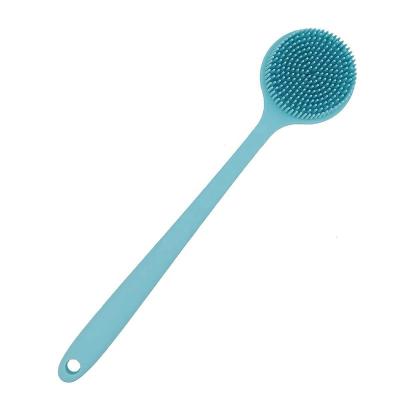 China EXFOLIATE Eco - Friendly Soft Silicone Scrubber Shower Bath Body Brush With Long Handle for sale