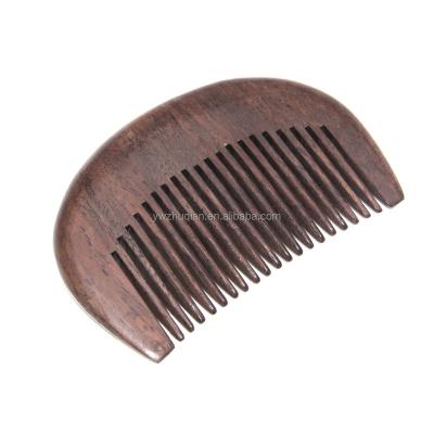 China Homemade Black Sandalwood Wooden Beard Comb For Men's Beard GIF Set for sale