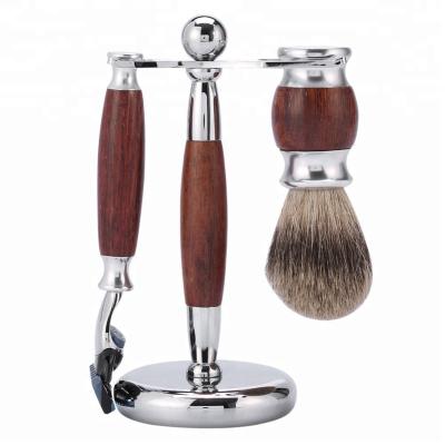 China Private Label Shaving Brush Private Label Natural Wood Handle Super Badger Shaving Brush for sale