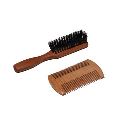 China Sustainable Natural Exfoliating Beard Comb and Hair Straightener Wooden Brush for sale