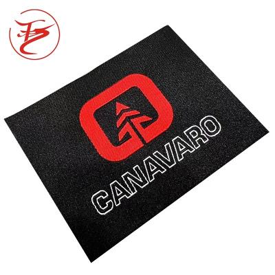 China Sustainable Laser Cut Glue Adhesive Woven Back Label , Iron On Clothing Back Label For Underwear for sale