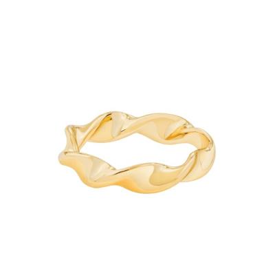 China FASHIONABLE Gemnel 925 Sterling Silver 14k Gold Plated Chunky Twist Ring For Women for sale