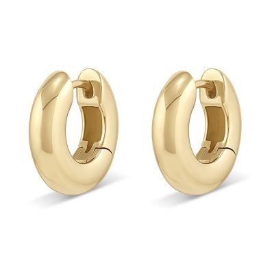 China Gemnel 925 CLASSIC High Quality 18k Gold Sterling Silver Classic Chunky Hoop Earrings Women for sale