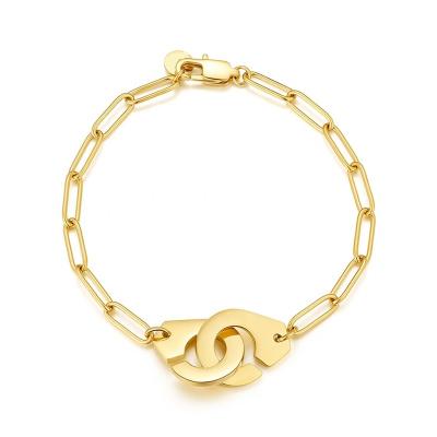 China TRENDY Minimalist Gemnel Jewelry Fashion Gold Handcuff Bracelet High Quality Silver Men Good 925 for sale