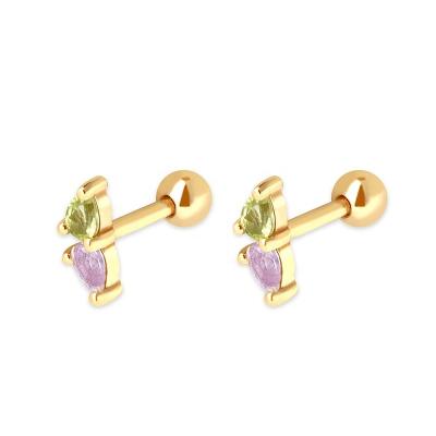 China Trendy Fashion Olive Jewelry Olive CZ Amethyst CZ Rainbow Gemnel Piercing Jewelry for sale