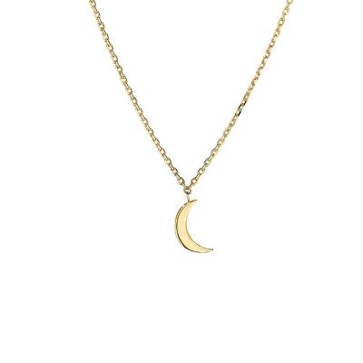 China FASHIONABLE Gemnel Mini Silver Crescent Moon Necklace 14k Gold 925 for sale