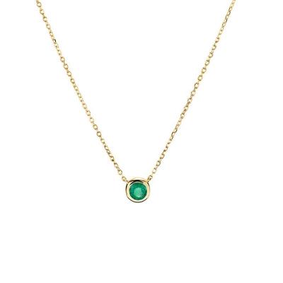 China FASHIONABLE Jewelry Small Girls Green Zircon Gemnel Solitaire Necklace for sale