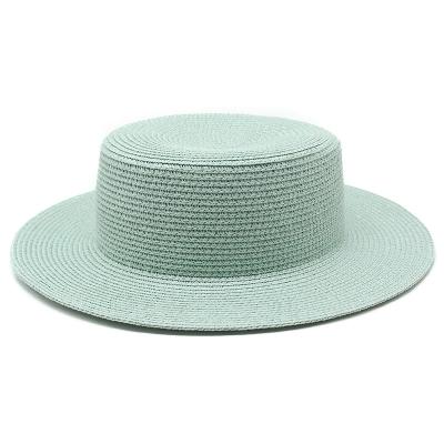 China Fashion\Comfortable\Durable Grass Green Straw Hat Internet Fashion Vacation Beach 7cm Brim Hats For Women Summer Straw for sale