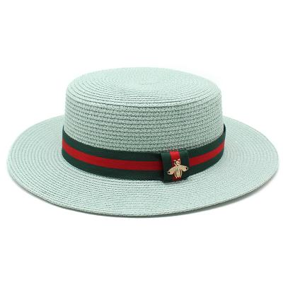 China Fashion\Comfortable Women\`s Summer Beach Sunscreen Vacation Beach Hat Plain Brim Jazz Hat Flat Surface Straw Hat\Durable New for sale