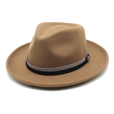 China 2021 Men's Casual Stingy Fedora Hat Brim New Autumn Winter High Quality Vintage Shorts for sale