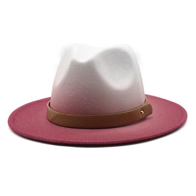 China Character Amazon Change Men's And Women's Popular Progressive Wide Brim Couple Jazz Fedora Hats for sale